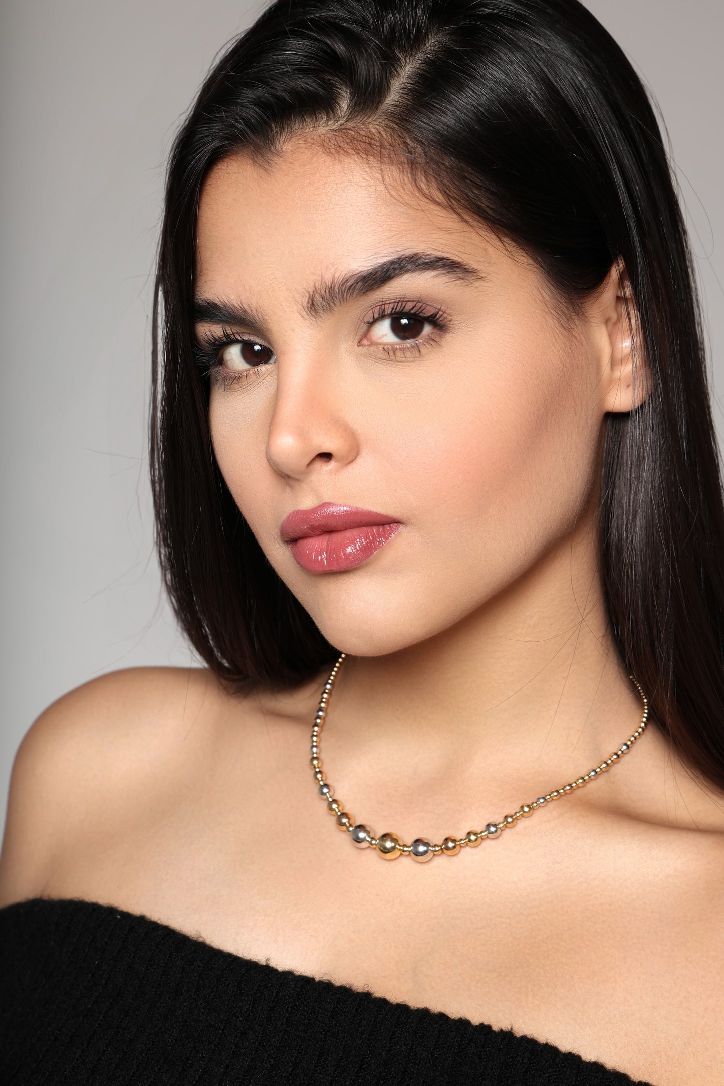 Three-Tone Gradient Beads Necklace