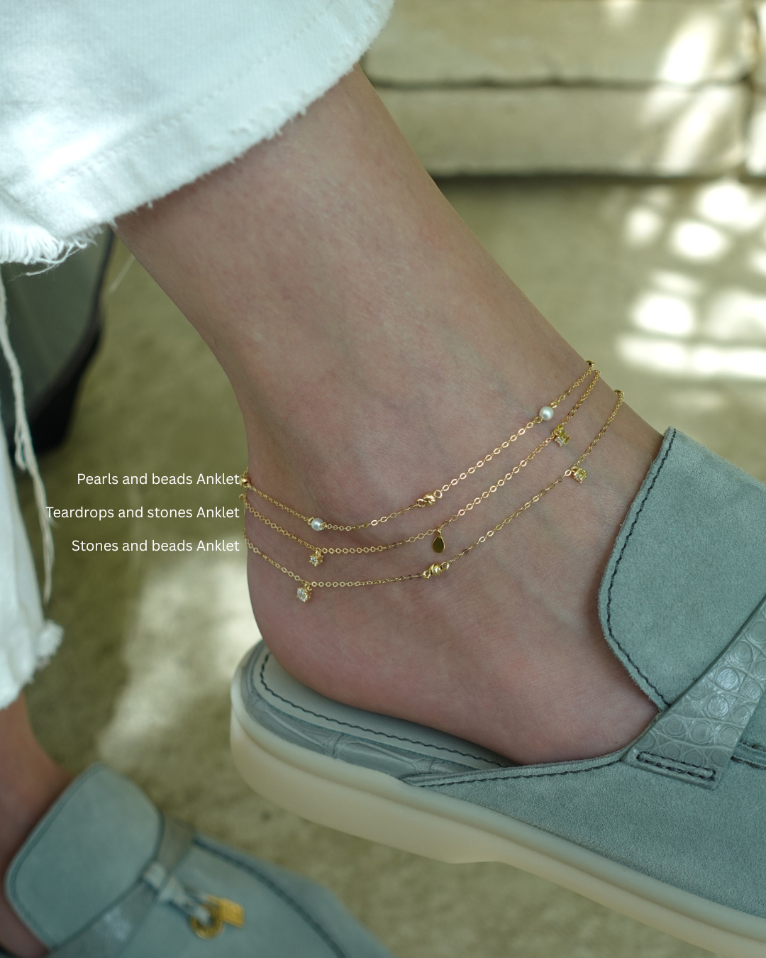 Pearls and beads Anklet