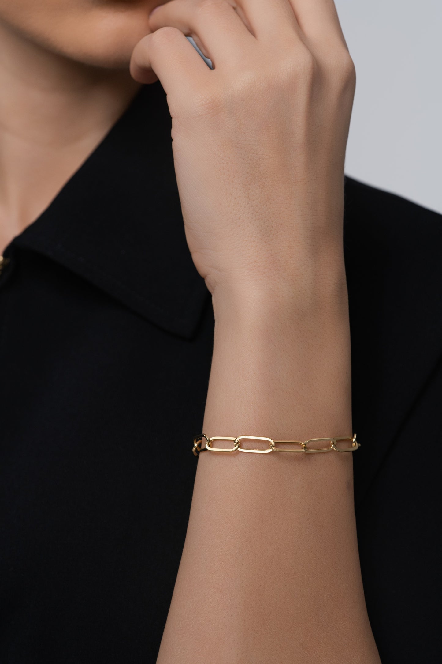 Bold Paperclip 18K Gold Bracelet (Large)