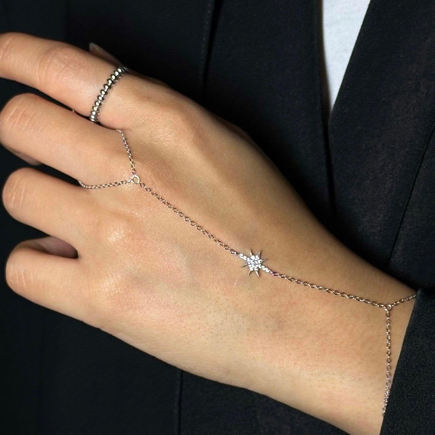 Sparkle Handchain - White Gold