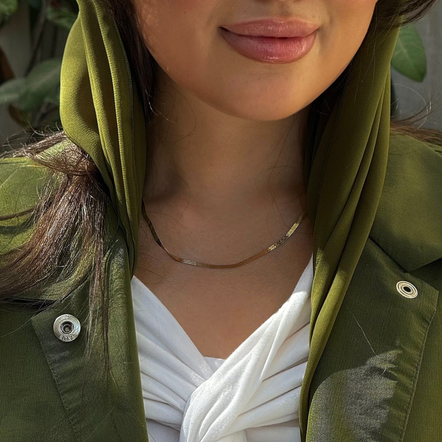 Snake Chain Necklace in Yellow Gold