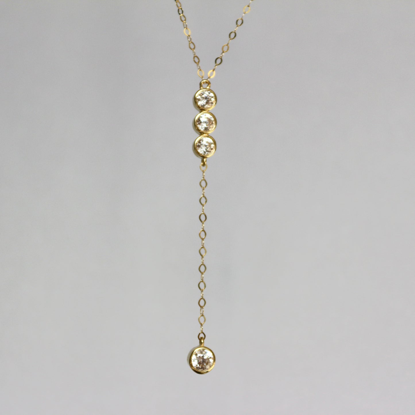 Vertical Zircon Pendant Necklace