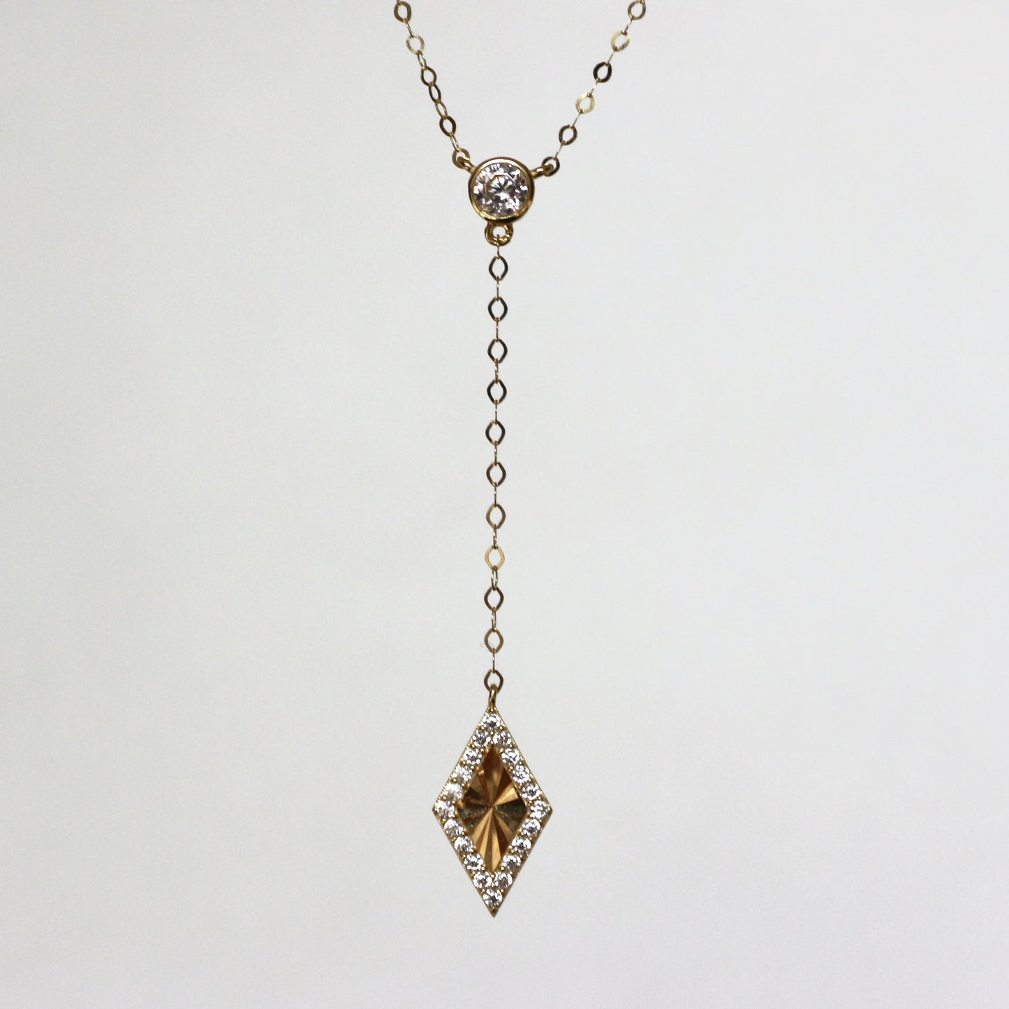 Modern Diamond-Shaped Zircon Necklace