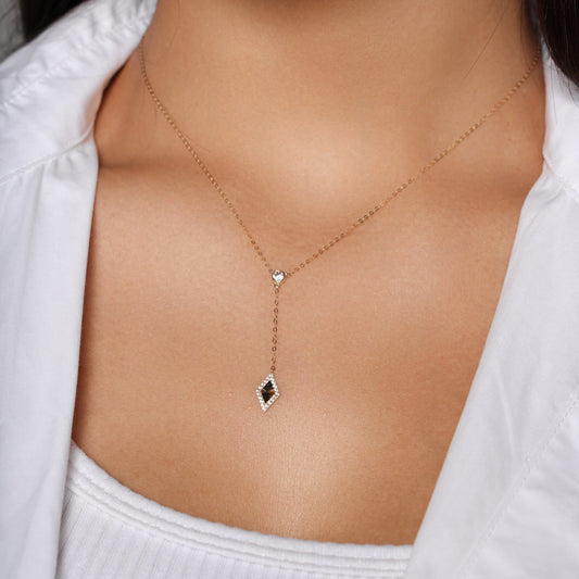 Modern Diamond-Shaped Zircon Necklace