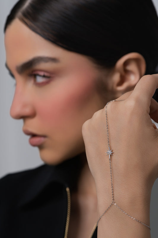 Sparkle Handchain - White Gold